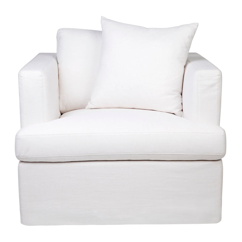 Birkshire Slip Cover Arm Chair - White Linen Default Title