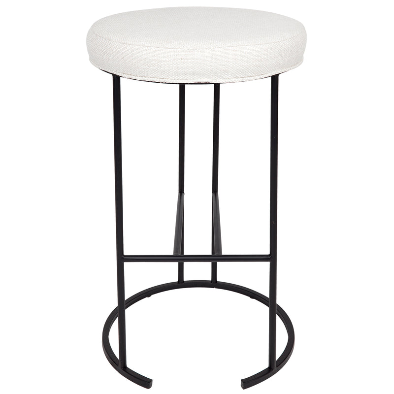 Blackley Black Iron Kitchen Stool - Natural Linen Default Title