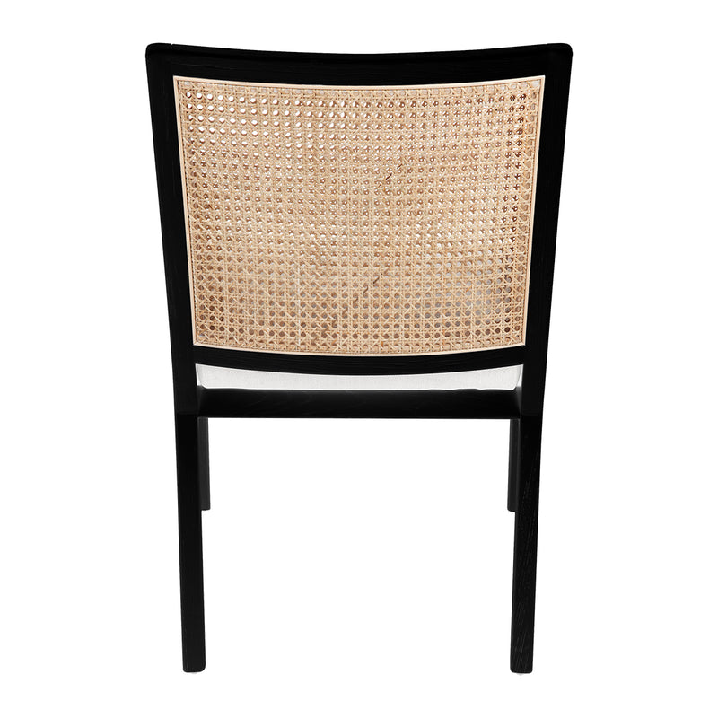 Kane Black Rattan Carver Chair - White Linen Default Title