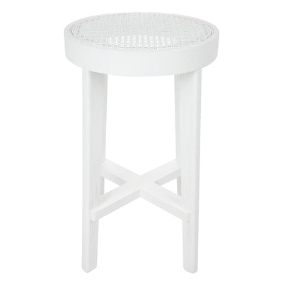 Cape Byron Rattan Kitchen Stool - White Default Title