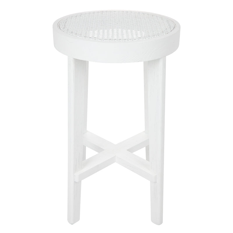 Cape Byron Rattan Kitchen Stool - White Default Title