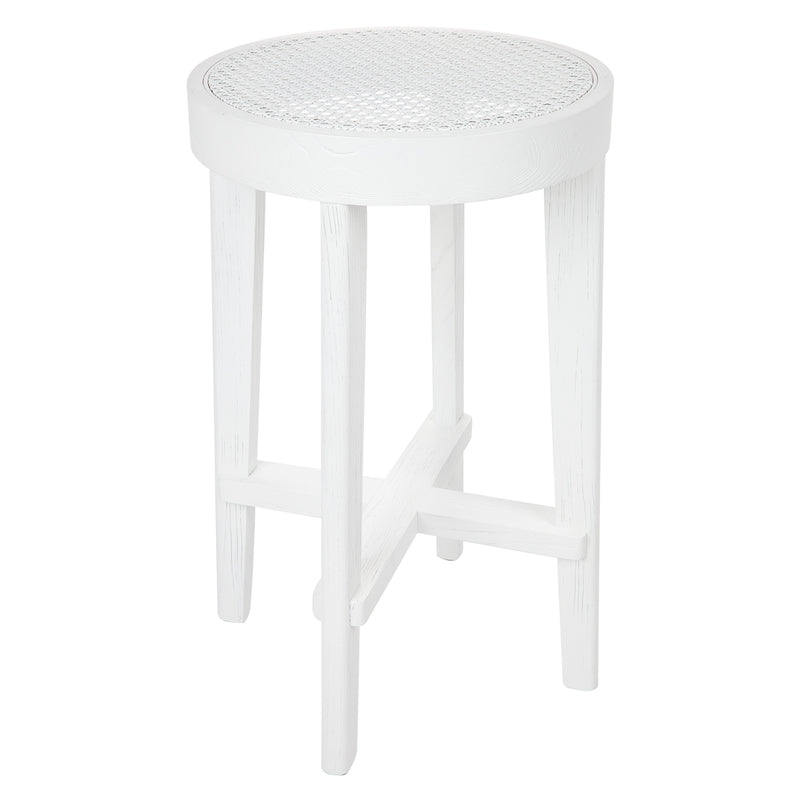 Cape Byron Rattan Kitchen Stool - White Default Title