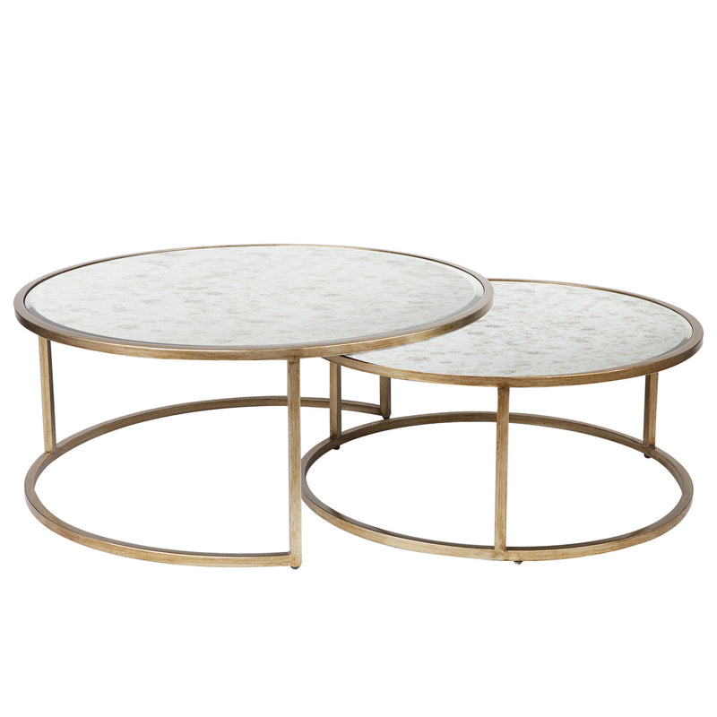 Serene Nesting Coffee Tables - Antique Gold Default Title