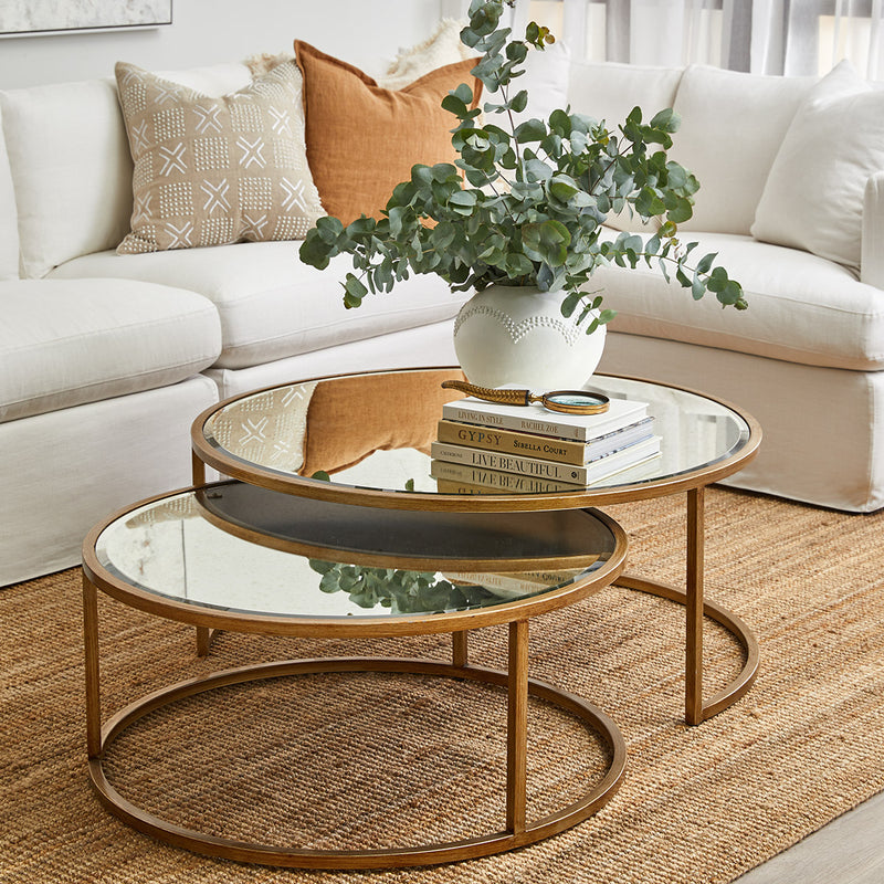 Serene Nesting Coffee Tables - Antique Gold Default Title