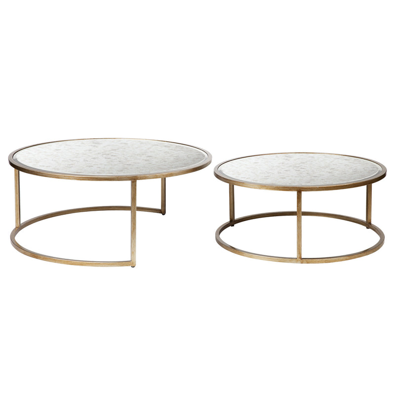 Serene Nesting Coffee Tables - Antique Gold Default Title