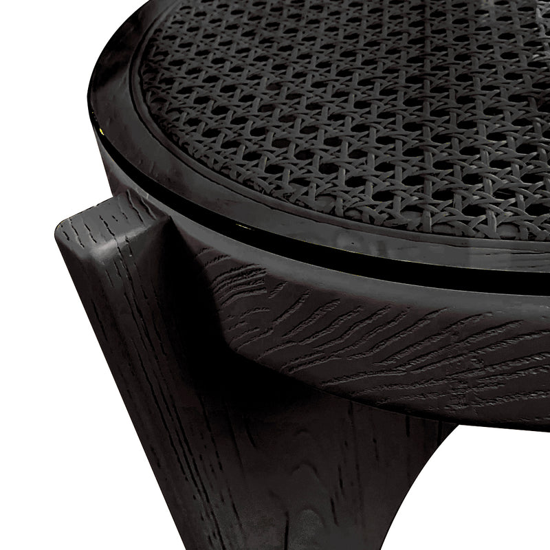 Oasis Rattan Side Table - Black Default Title