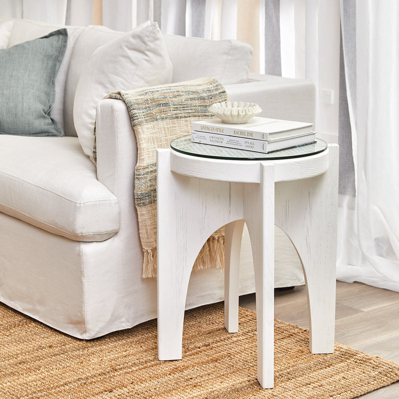 Oasis Rattan Side Table - White Default Title