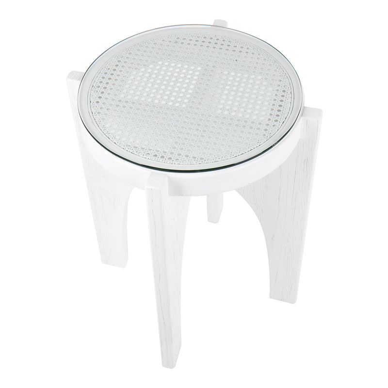 Oasis Rattan Side Table - White Default Title