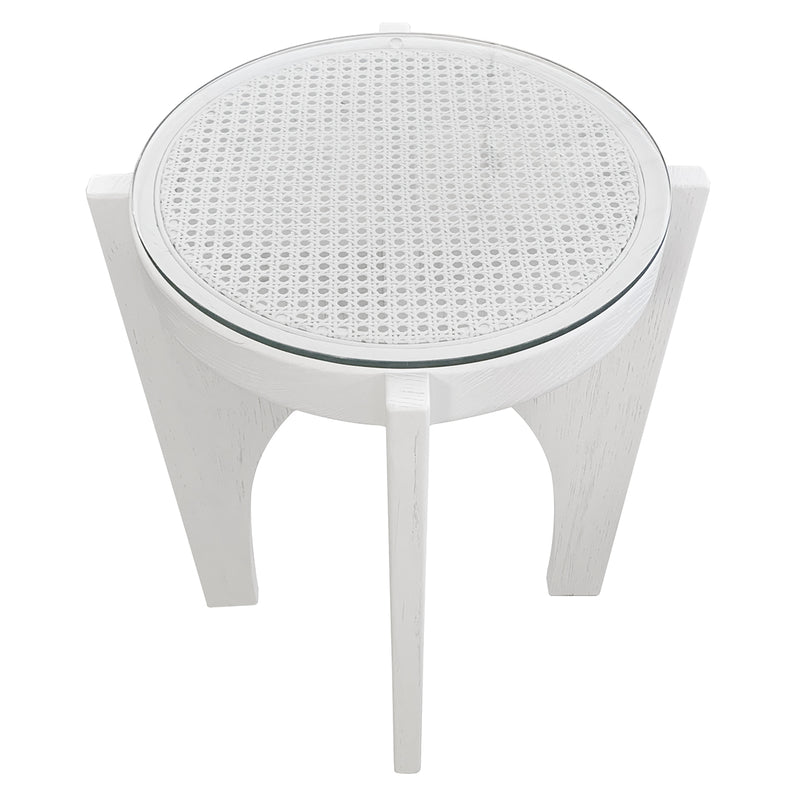 Oasis Rattan Side Table - White Default Title