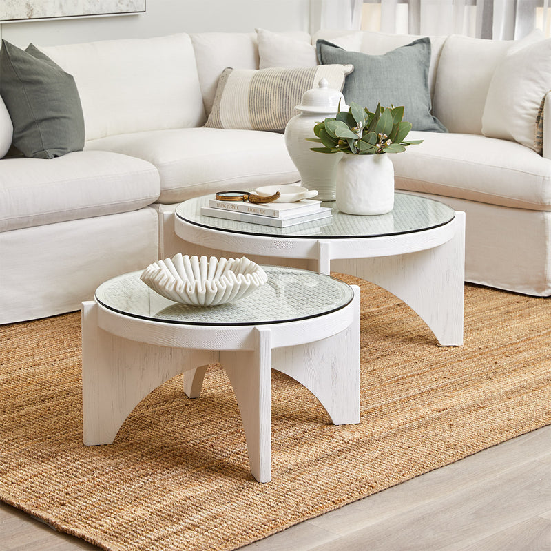 Oasis Rattan Coffee Table - Medium White Default Title