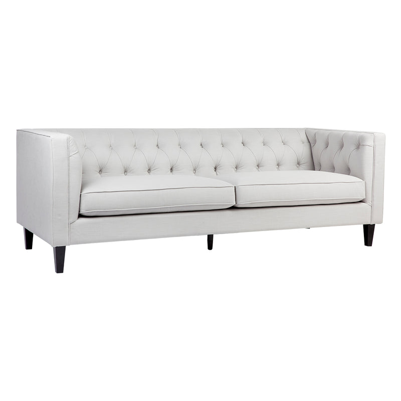 Tuxedo 3 Seater Tufted Sofa - Cool Grey Linen Default Title