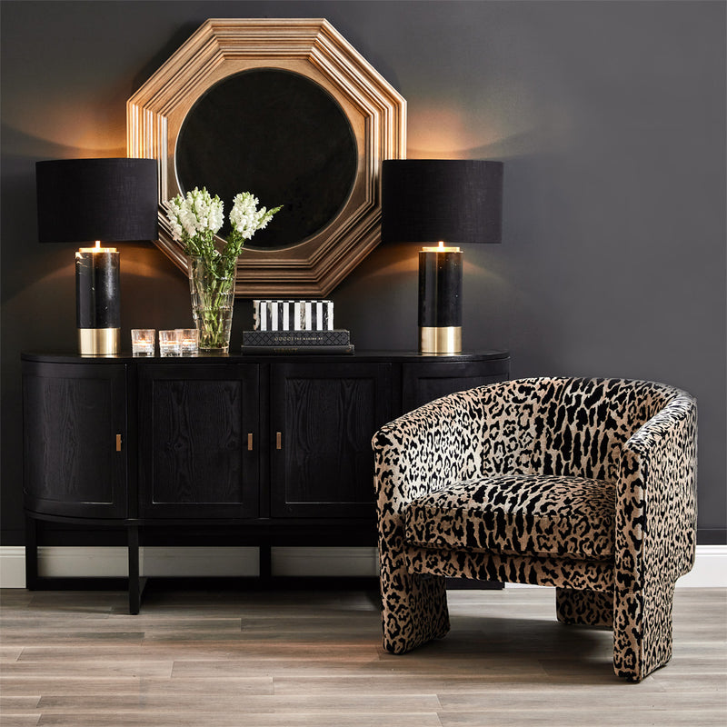 Kylie Arm Chair -  Leopard Chenille Default Title