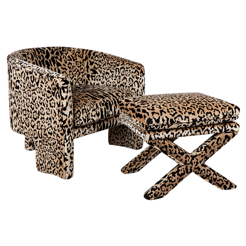 Kylie Arm Chair -  Leopard Chenille Default Title