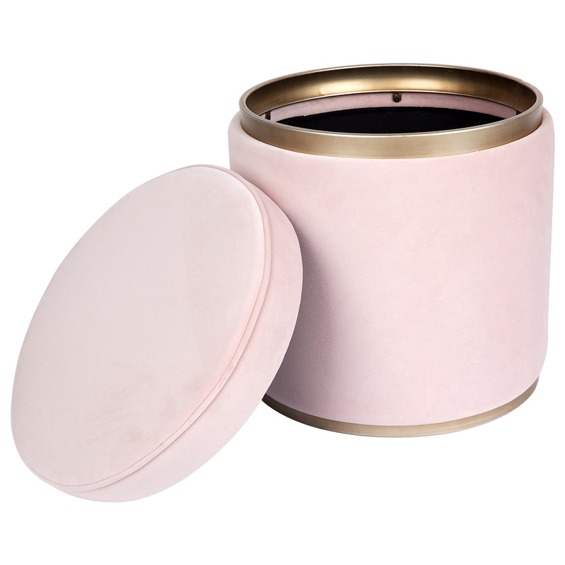 Totti Storage Stool - Blush Velvet Default Title