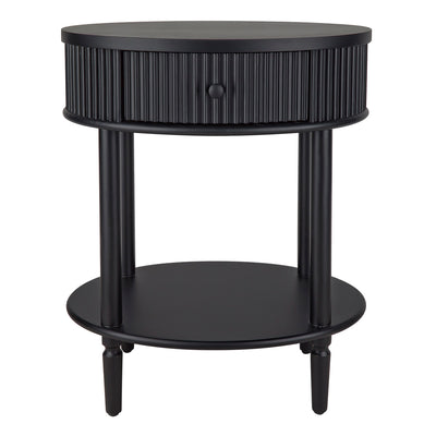 Arielle Oval Bedside Table - Black Default Title