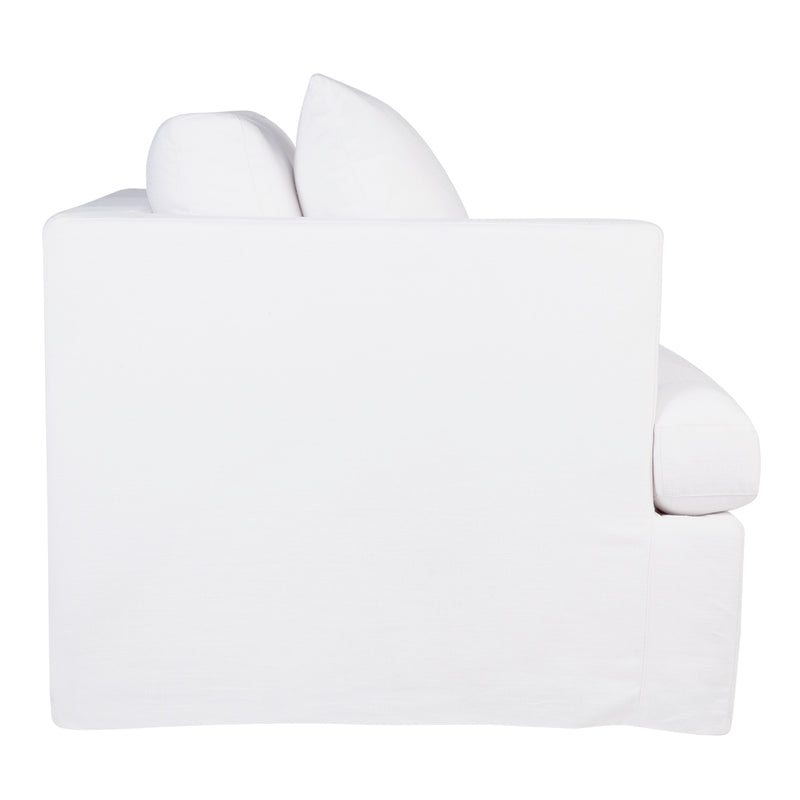 Birkshire Slip Cover Left Arm Facing Seat  - White Linen Default Title