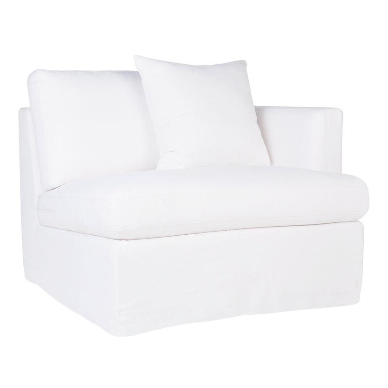 Birkshire Slip Cover Right Arm Facing Seat  - White Linen Default Title