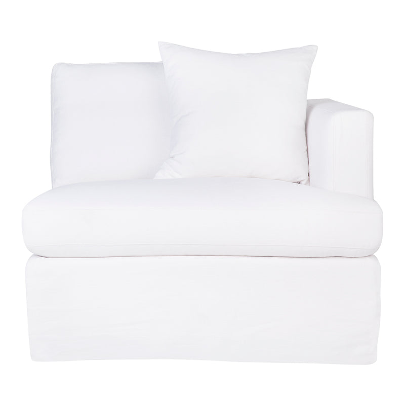 Birkshire Slip Cover Right Arm Facing Seat  - White Linen Default Title