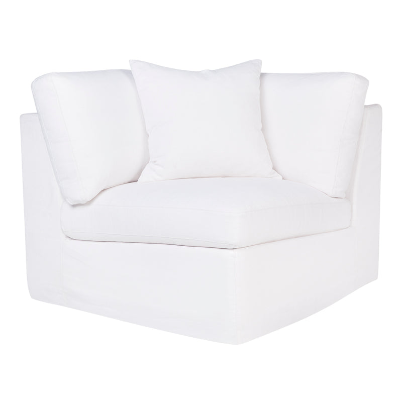 Birkshire Slip Cover Corner Seat Chair - White Linen Default Title