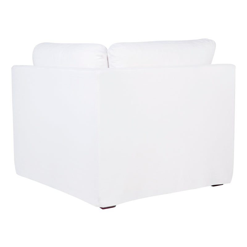 Birkshire Slip Cover Corner Seat Chair - White Linen Default Title