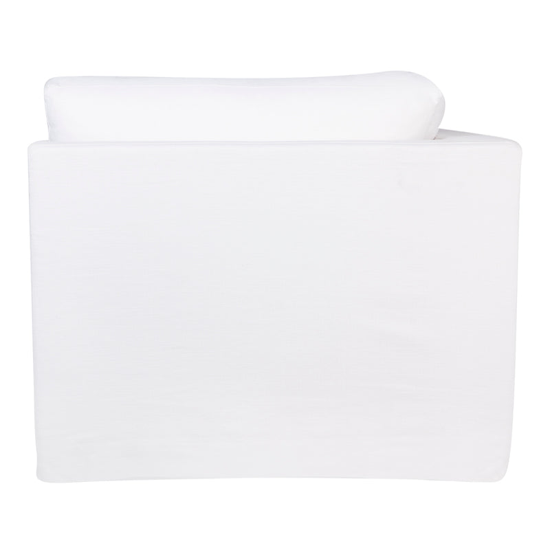 Birkshire Slip Cover Corner Seat Chair - White Linen Default Title