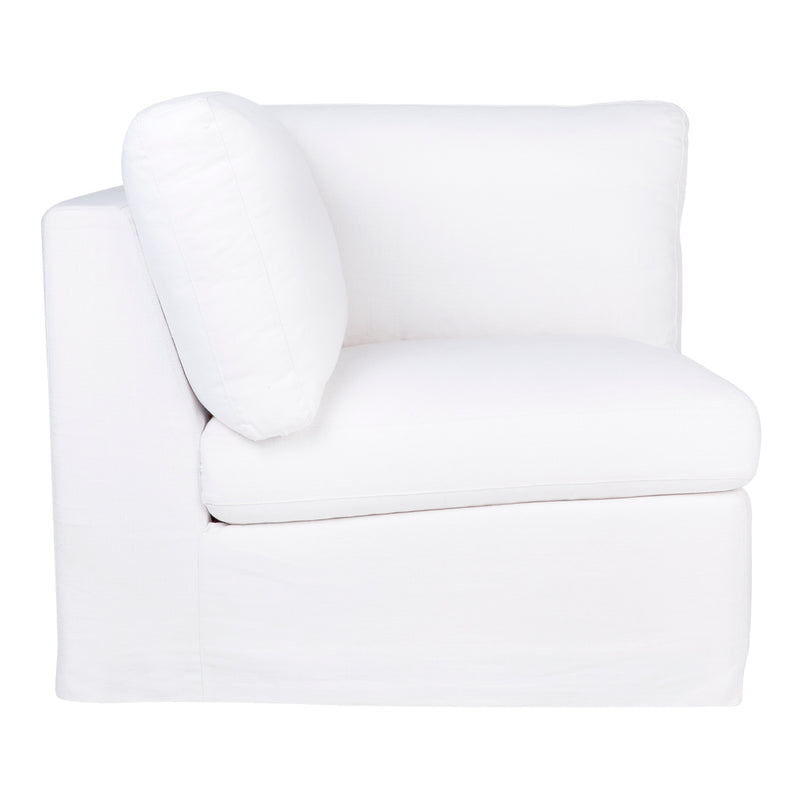 Birkshire Slip Cover Corner Seat Chair - White Linen Default Title