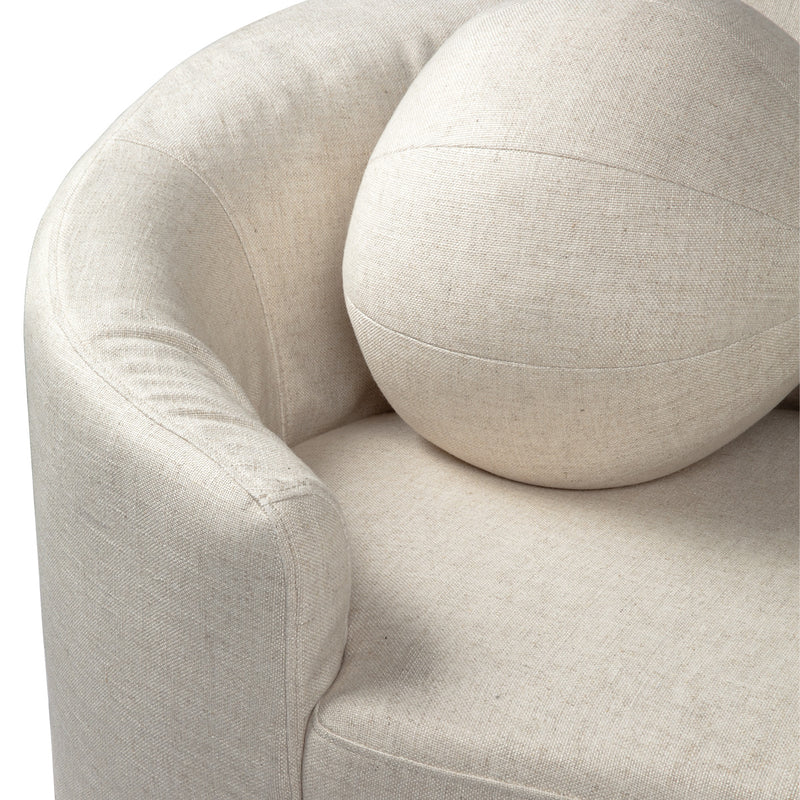 Elle 3 Seater Slip Cover Sofa - Natural Linen Default Title