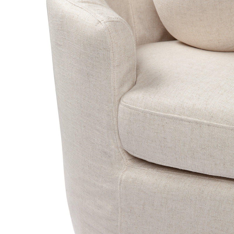 Elle 3 Seater Slip Cover Sofa - Natural Linen Default Title