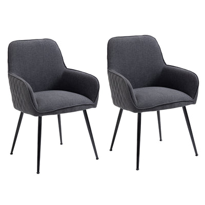 Lula Dining Chair Set of 2  - Charcoal Default Title