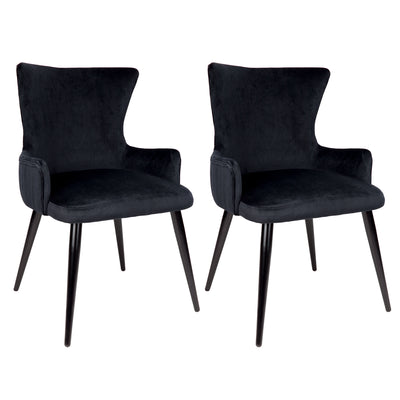 Dorsett Dining Chair Set of 2 - Black Velvet Default Title
