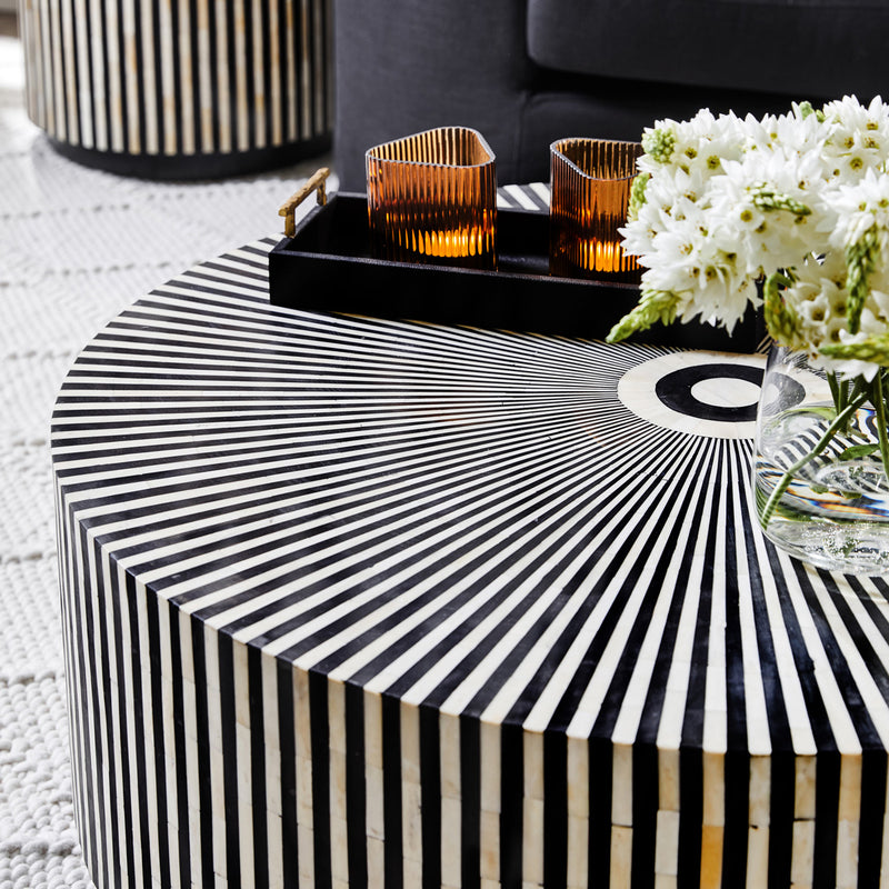 Makayla Bone Inlay Coffee Table - Black Default Title