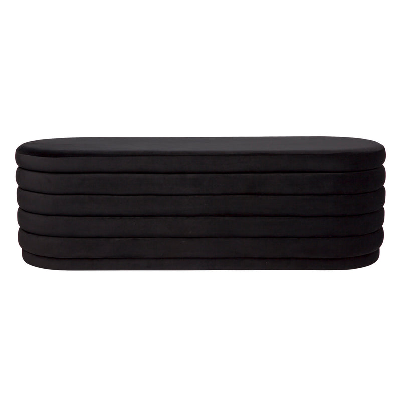 Demi Storage Bench Ottoman - Black Velvet Default Title