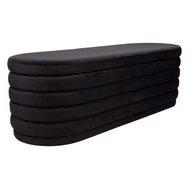 Demi Storage Bench Ottoman - Black Velvet Default Title