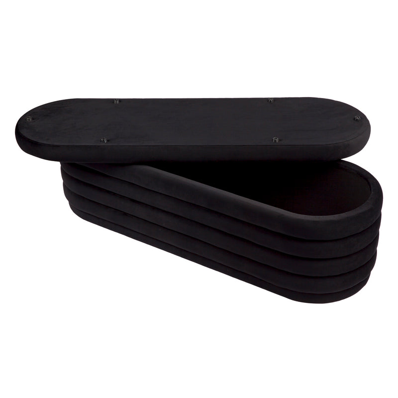 Demi Storage Bench Ottoman - Black Velvet Default Title