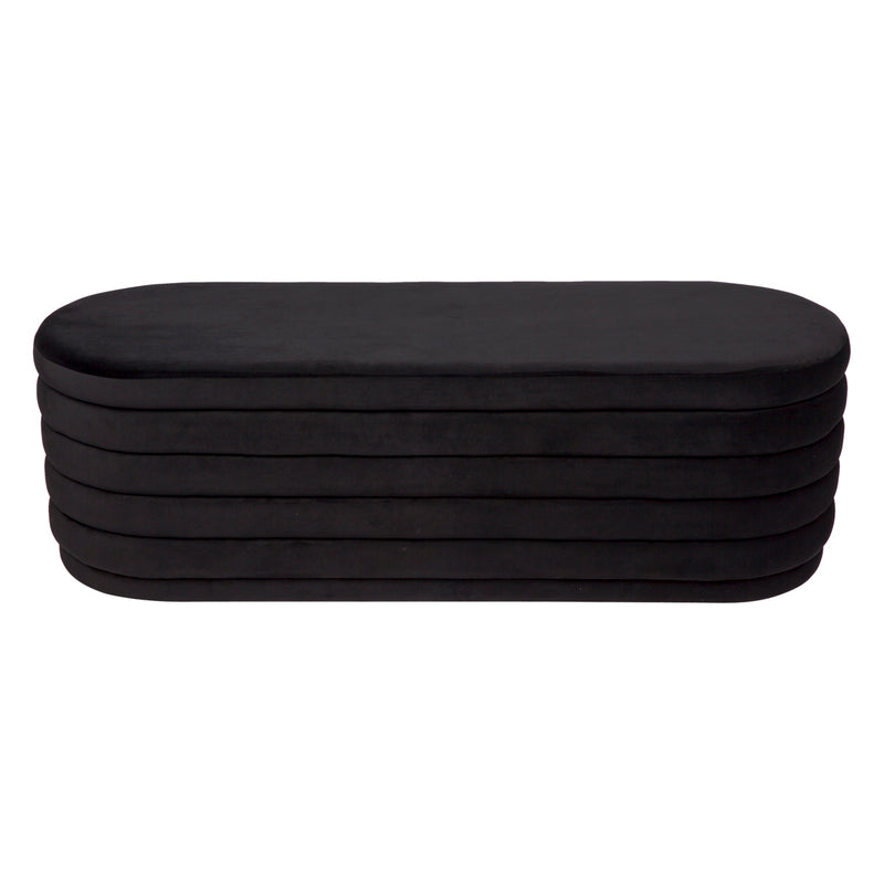 Demi Storage Bench Ottoman - Black Velvet Default Title