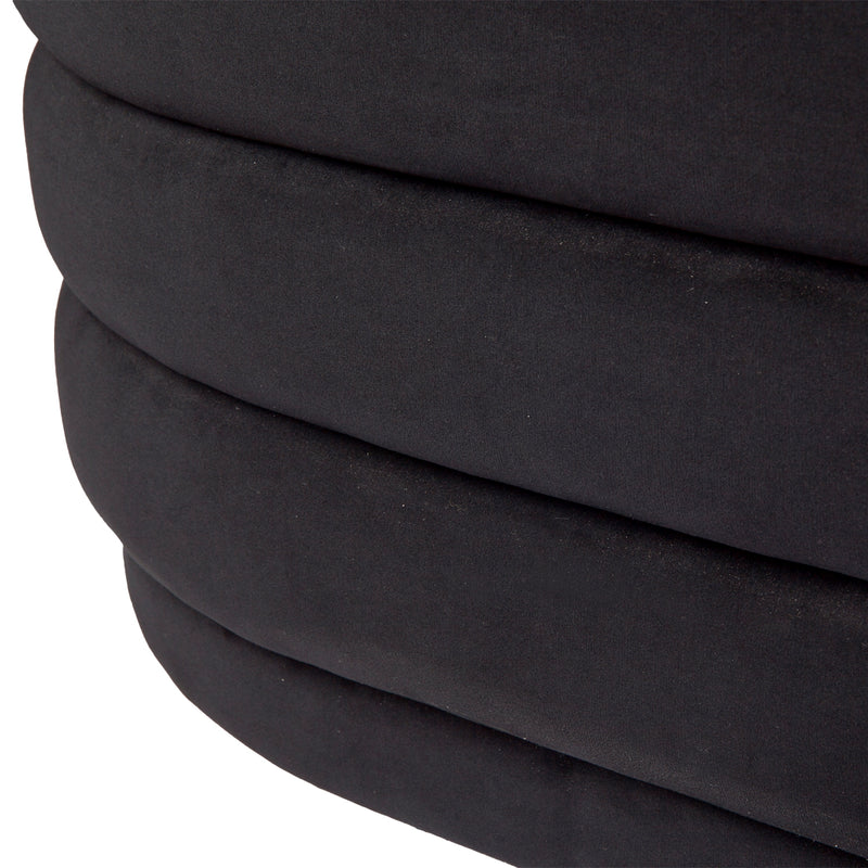 Demi Storage Bench Ottoman - Black Velvet Default Title