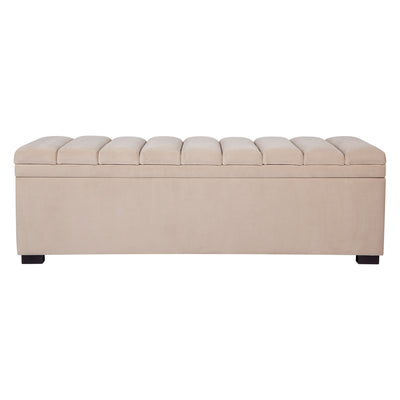 Soho Storage Bench Ottoman - Nude Velvet Default Title