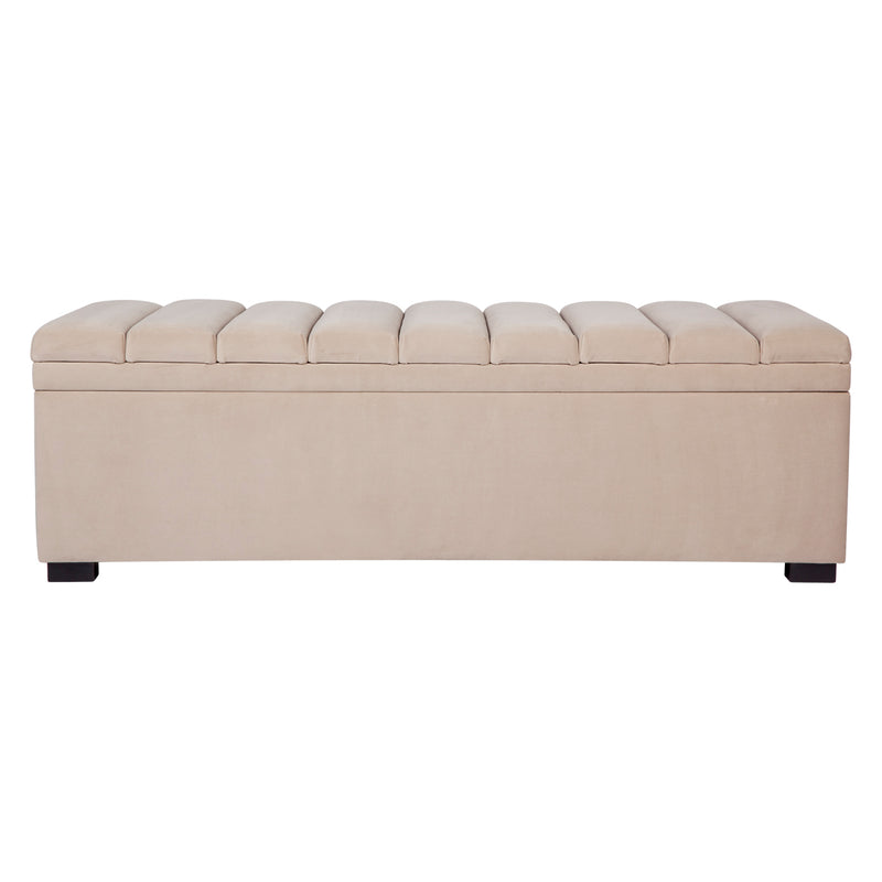 Soho Storage Bench Ottoman - Nude Velvet Default Title