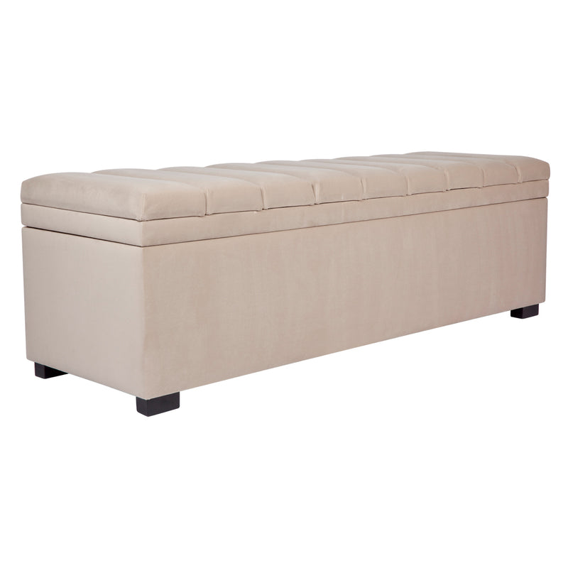 Soho Storage Bench Ottoman - Nude Velvet Default Title