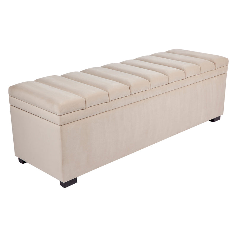 Soho Storage Bench Ottoman - Nude Velvet Default Title