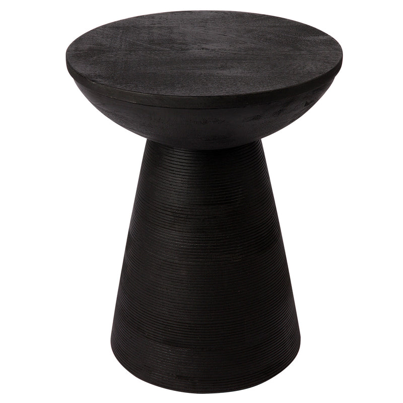 Cayman Mango Wood Side Table - Black Default Title