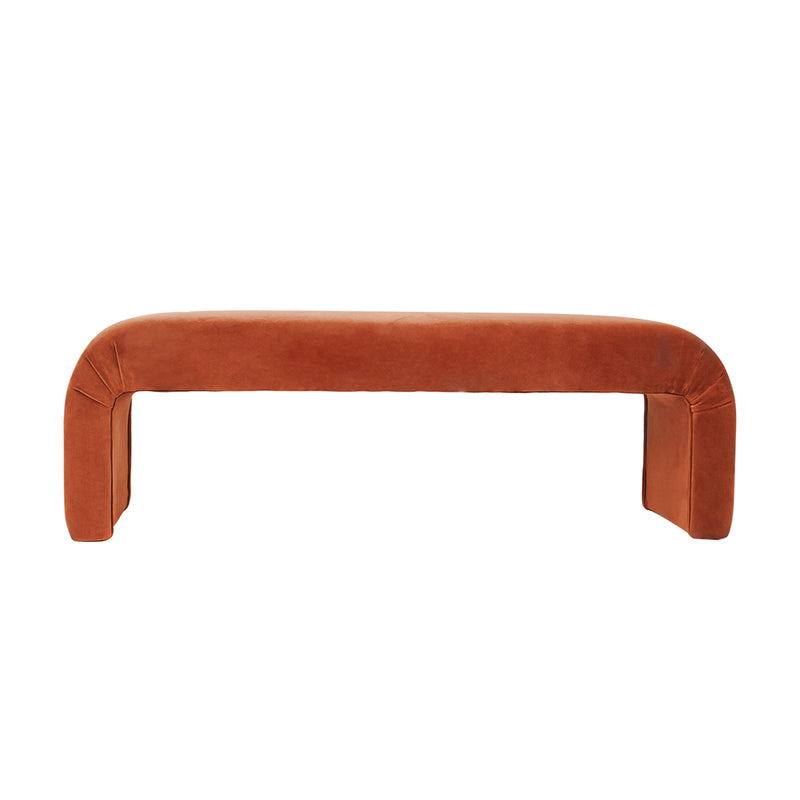 The Curve Bench Ottoman - Caramel Velvet Default Title