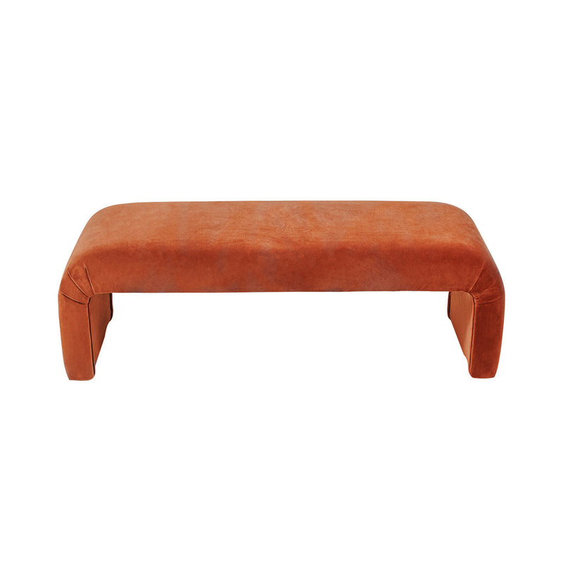 The Curve Bench Ottoman - Caramel Velvet Default Title