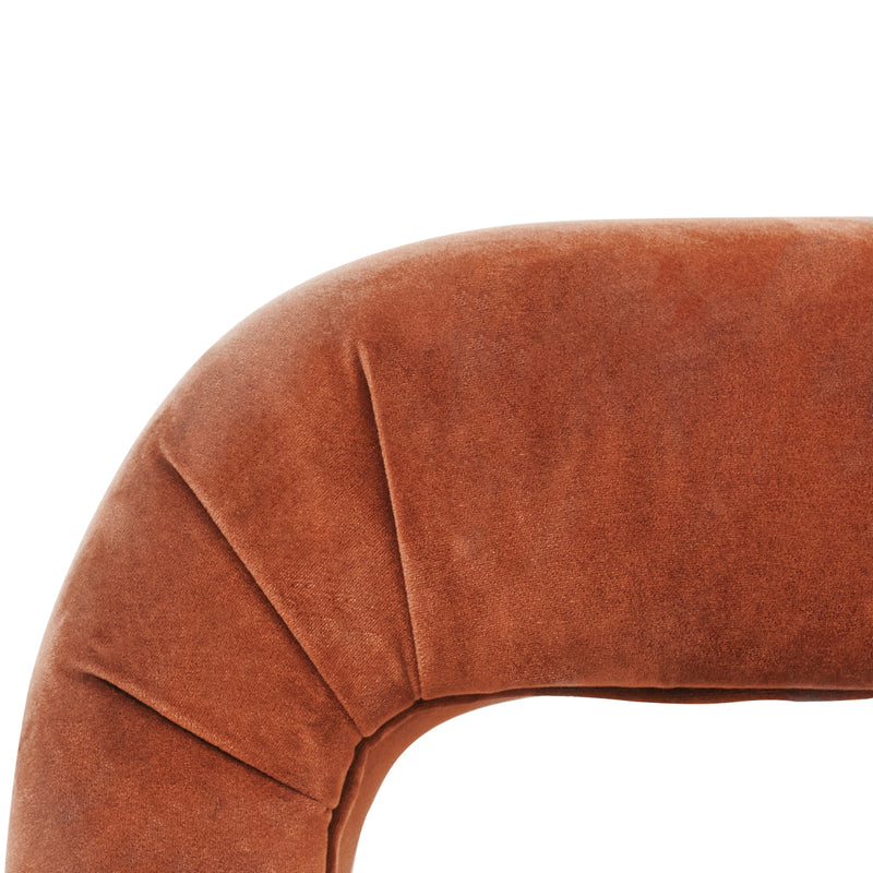 The Curve Bench Ottoman - Caramel Velvet Default Title