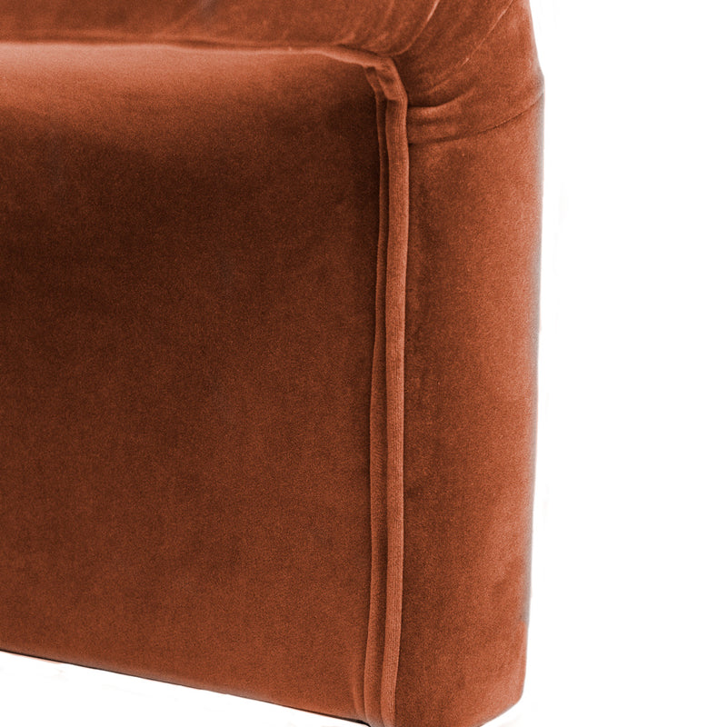 The Curve Bench Ottoman - Caramel Velvet Default Title