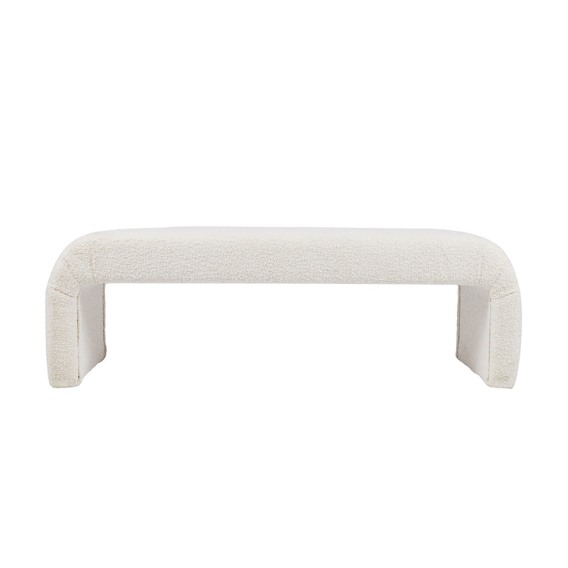 The Curve Bench Ottoman - White Boucle Default Title