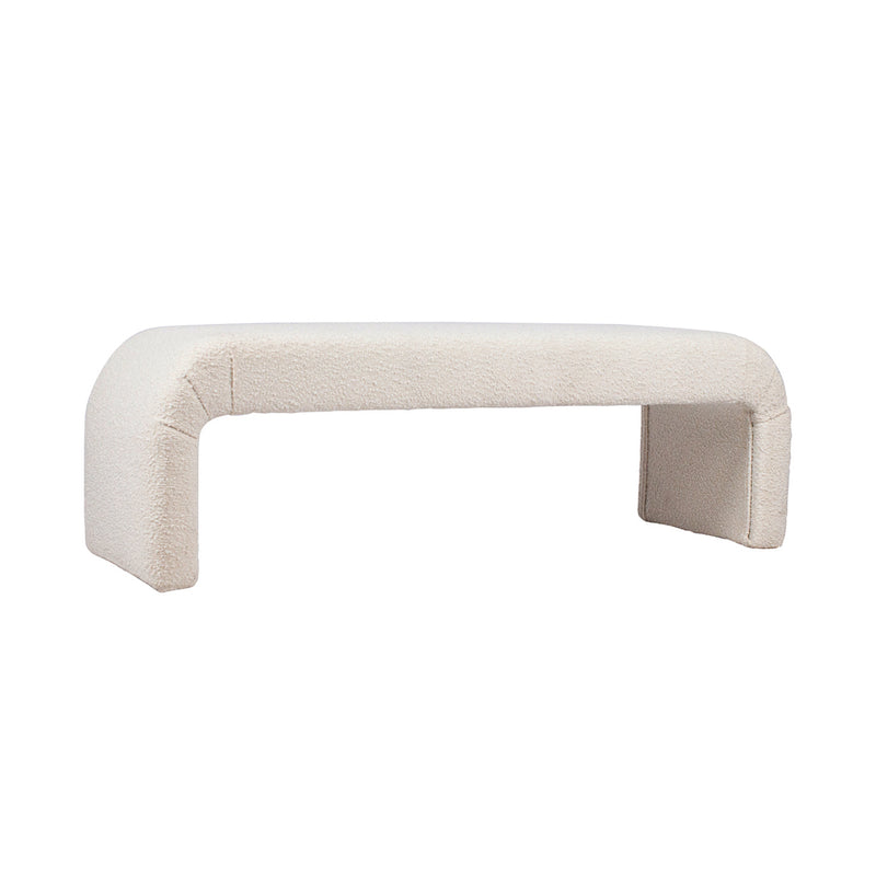 The Curve Bench Ottoman - White Boucle Default Title