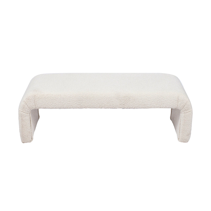 The Curve Bench Ottoman - White Boucle Default Title