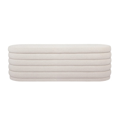 Demi Storage Bench Ottoman - White Boucle Default Title