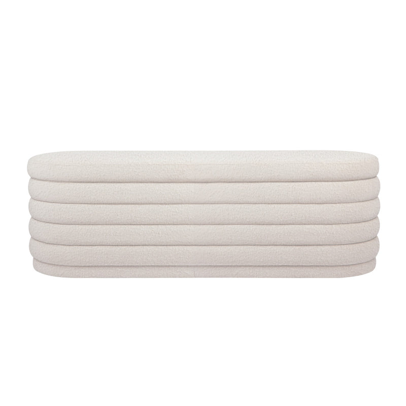 Demi Storage Bench Ottoman - White Boucle Default Title